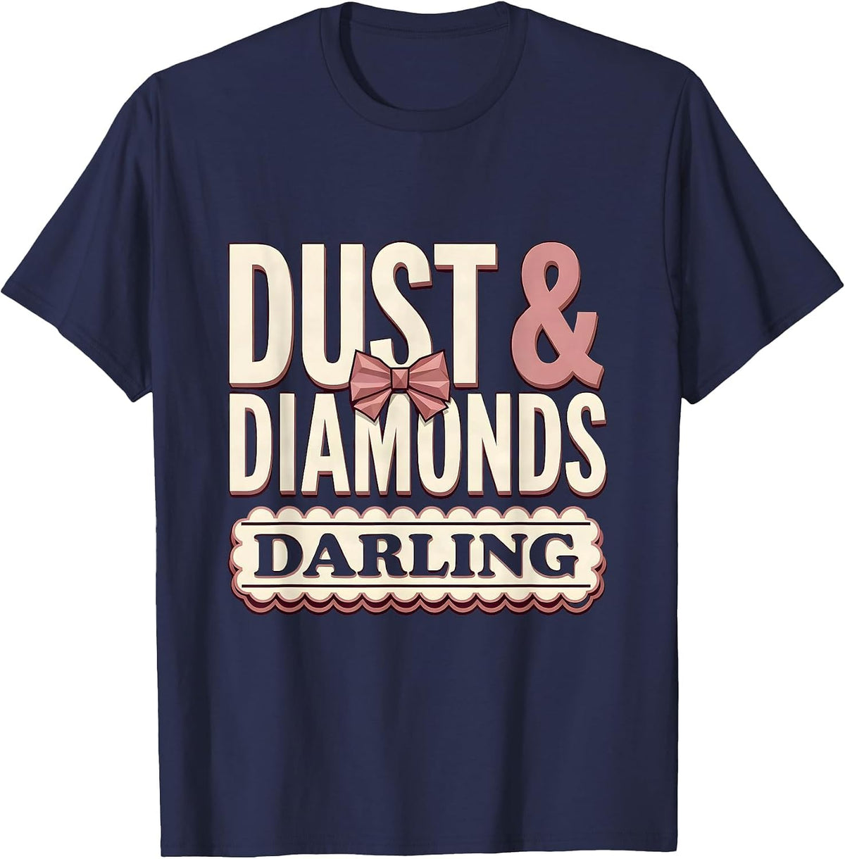 Dust and Diamonds Darling Cowgirl Design T-Shirt - Navy Blue