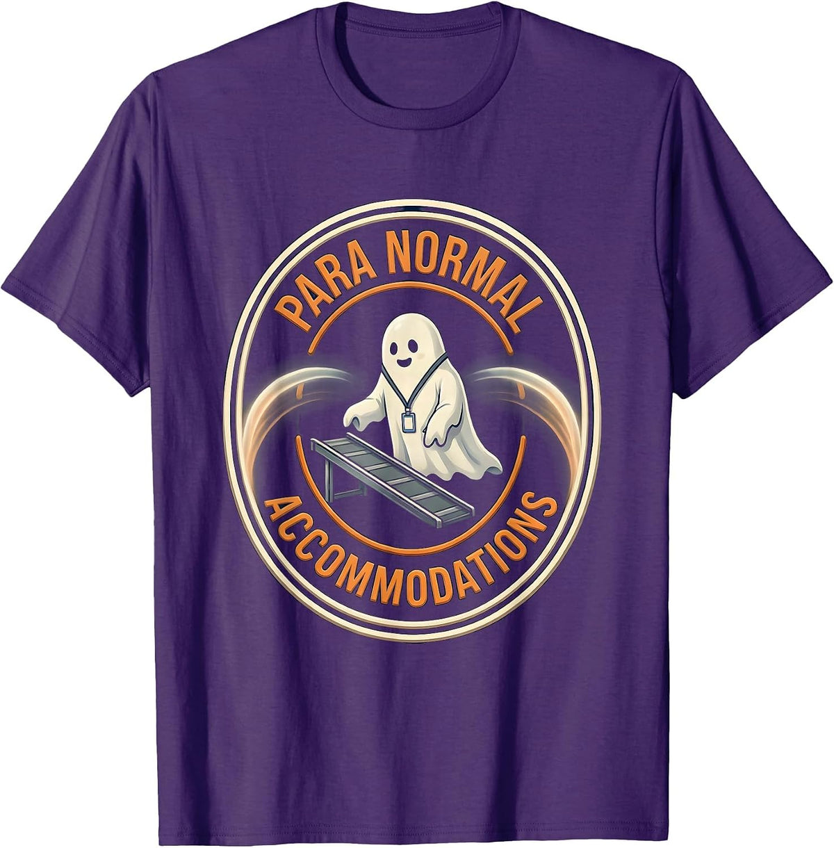 Para Normal Accommodations Funny Ghost Paraprofessional T-Shirt - Purple