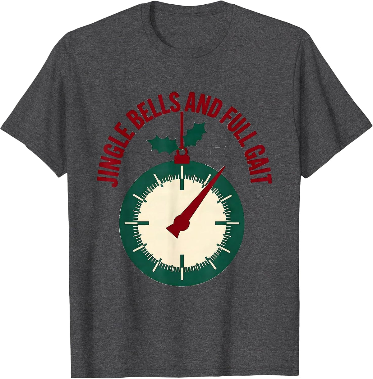 Jingle Bells And Full Gait Funny Therapy Rehab Physical T-Shirt - Dark Heather Grey