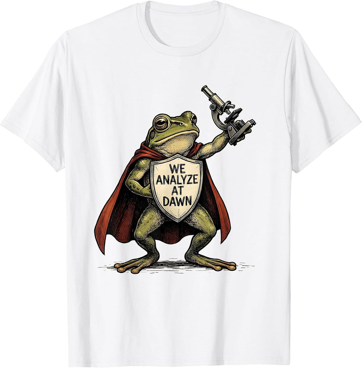 Men's We Analyze At Dawn Funny Teacher Frog Back To School T-Shirt - White