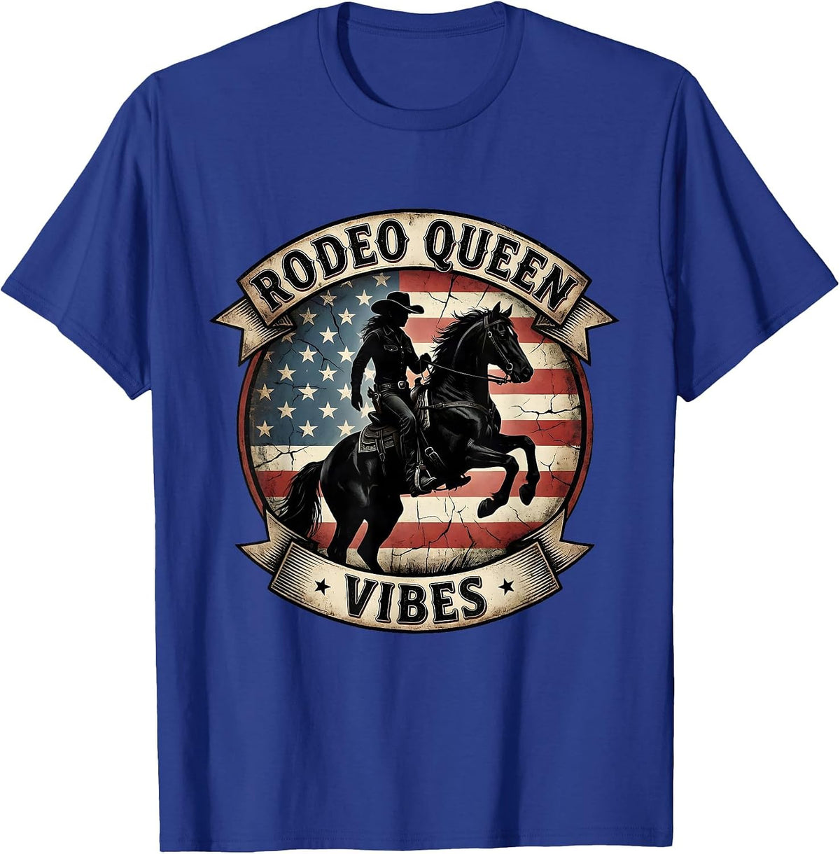 Rodeo Queen Vibes Save A Horse Ride A Cowboy T-Shirt - Royal Blue