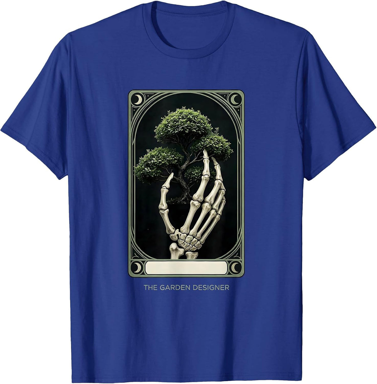 The Garden Designer Vintage Tarot Card Skeleton Role Humor T-Shirt - Royal Blue