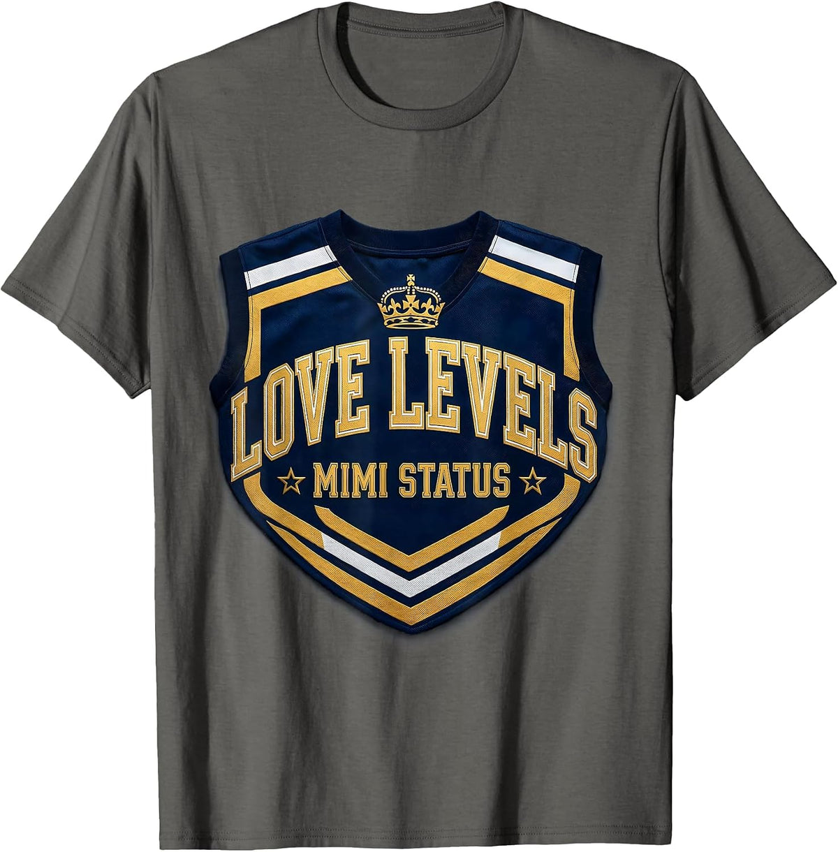 Men's Love Levels Mimi Status Grandmother Design T-Shirt - Asphalt Grey