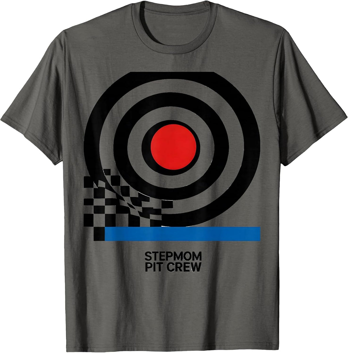 Men's Stepmom Pit Crew Bauhaus Modernist Race Car Birthday Family T-Shirt - Asphalt Grey