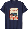 Case L Vintage Tractor Antique Farming T-Shirt - Navy Blue