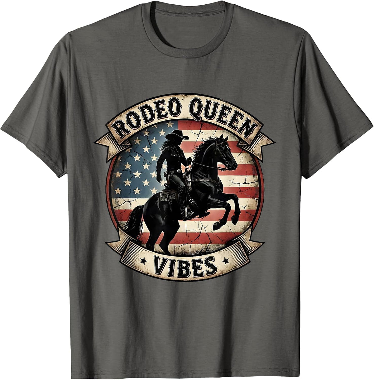 Rodeo Queen Vibes Save A Horse Ride A Cowboy T-Shirt - Asphalt Grey