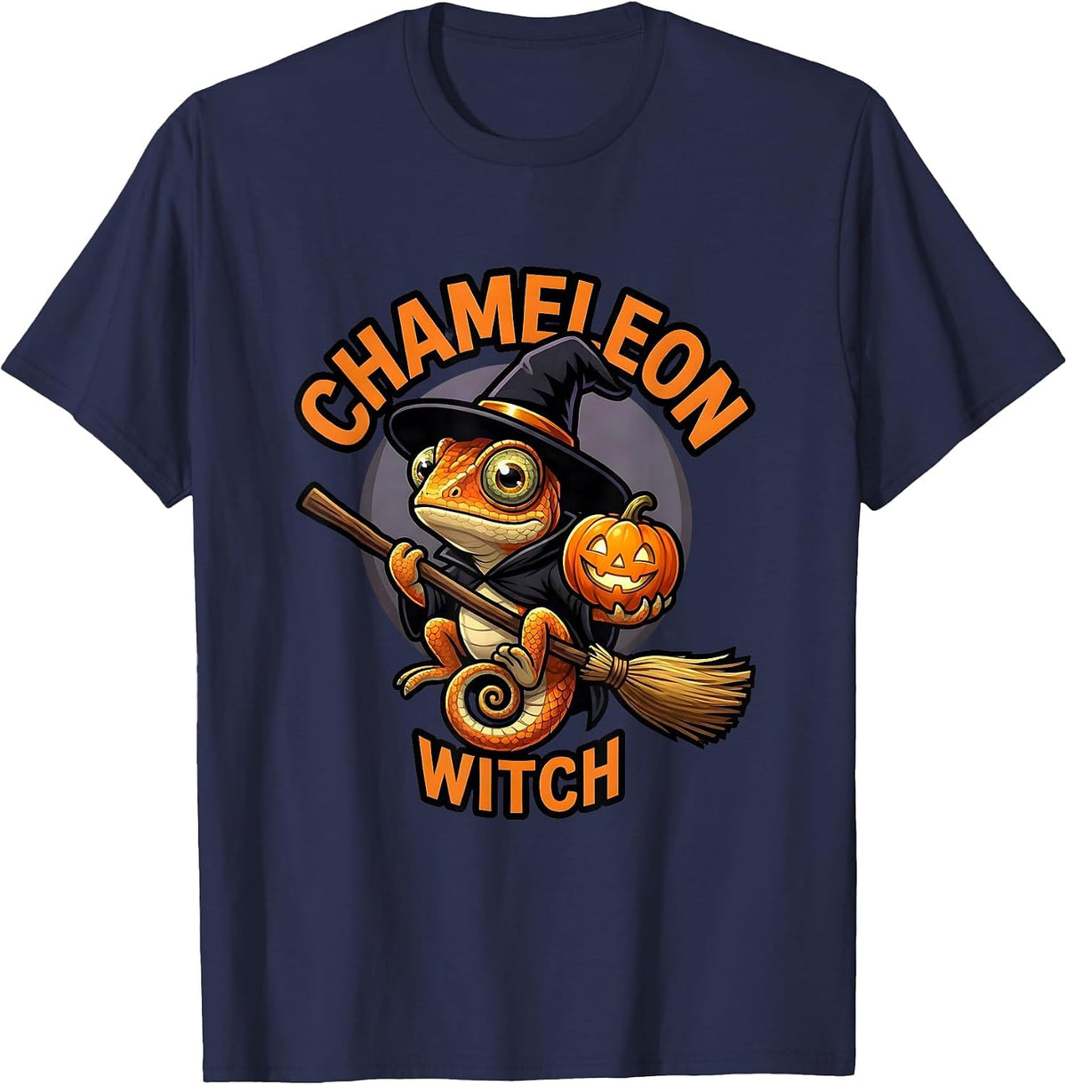 Men's Chameleon Witch Halloween Group Costume Matching Family T-Shirt - Navy Blue