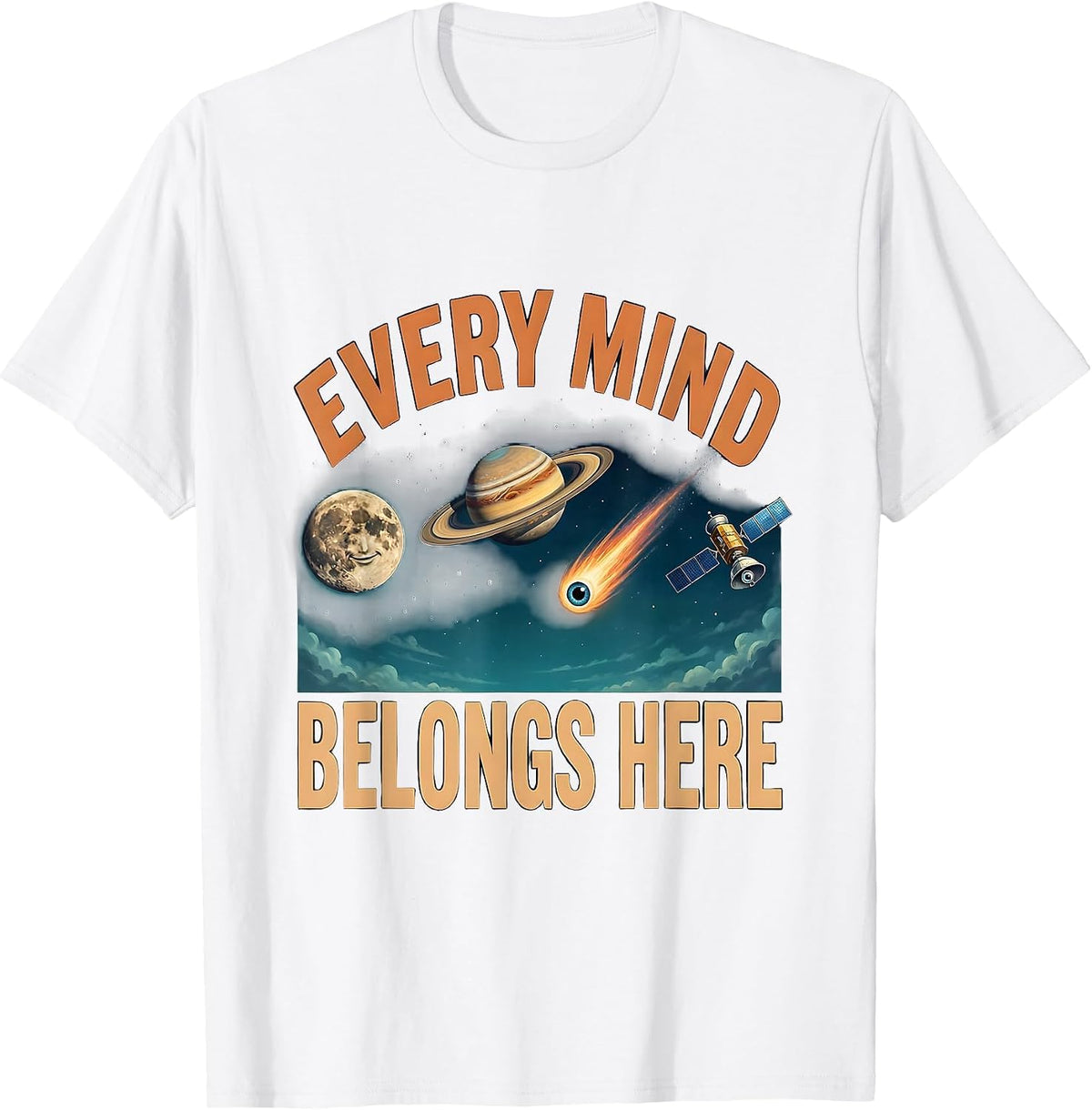 Men's Every Mind Belongs Here Neurodiverse Universe Special T-Shirt - White