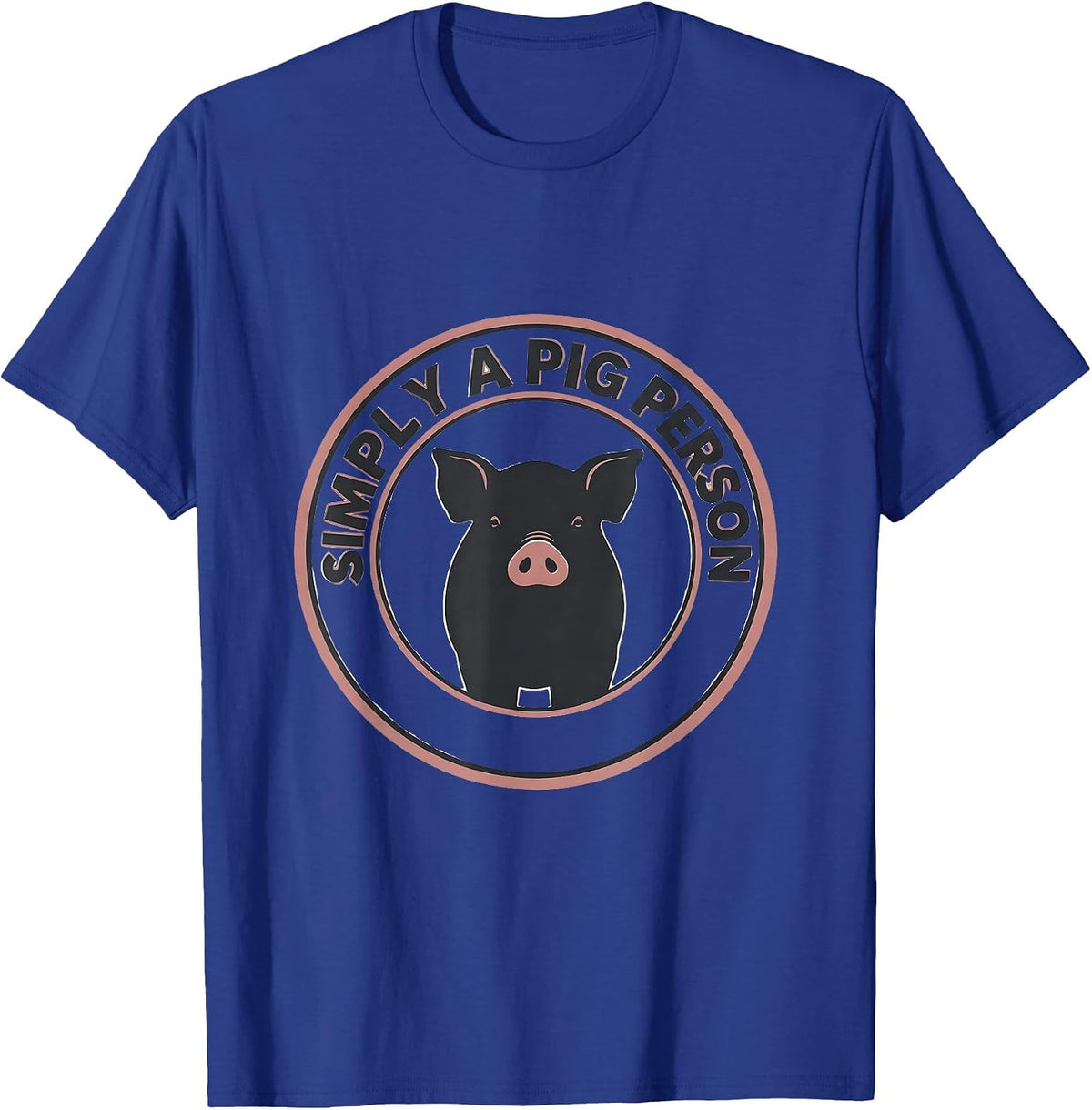 Simply A Pig Person Minimalist Design T-Shirt - Royal Blue