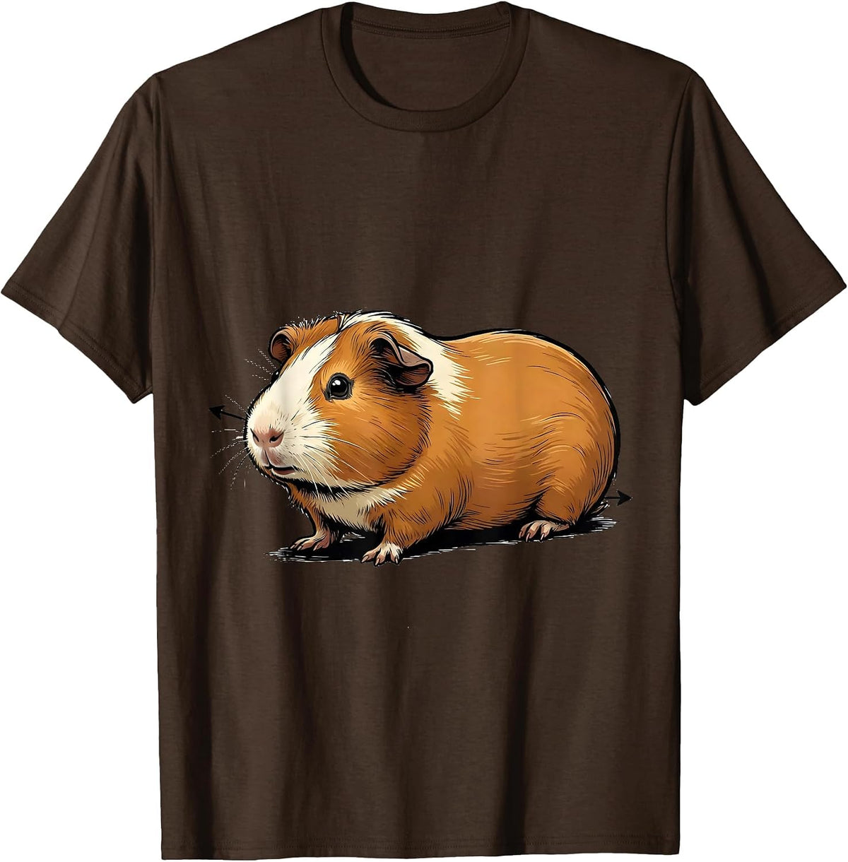 Men's Guinea Pig Stretch Funny Pet Lover Novelty T-Shirt - Brown