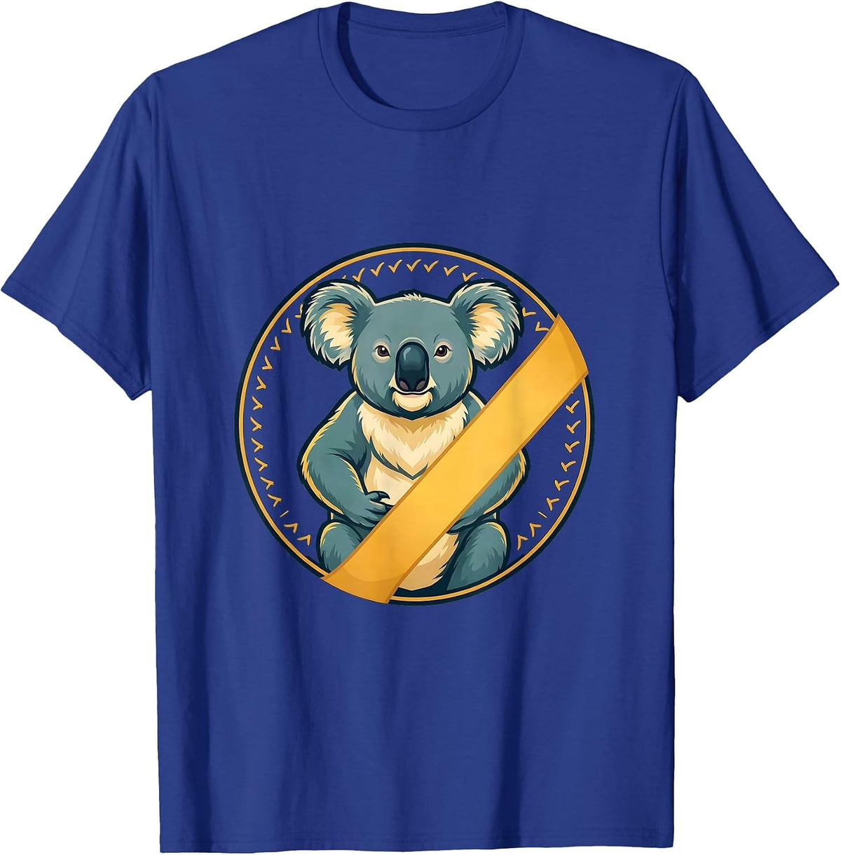 Koala Badge Animal Lover Humor T-Shirt - Royal Blue