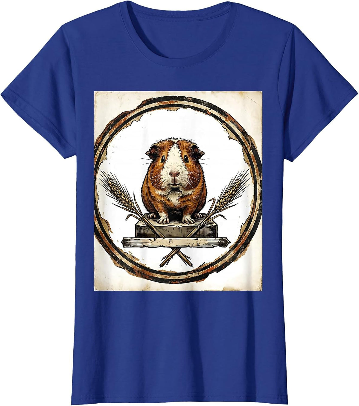 Women's Guinea Pig Vintage Pet Lover Funny Animal Humor T-Shirt - Royal Blue