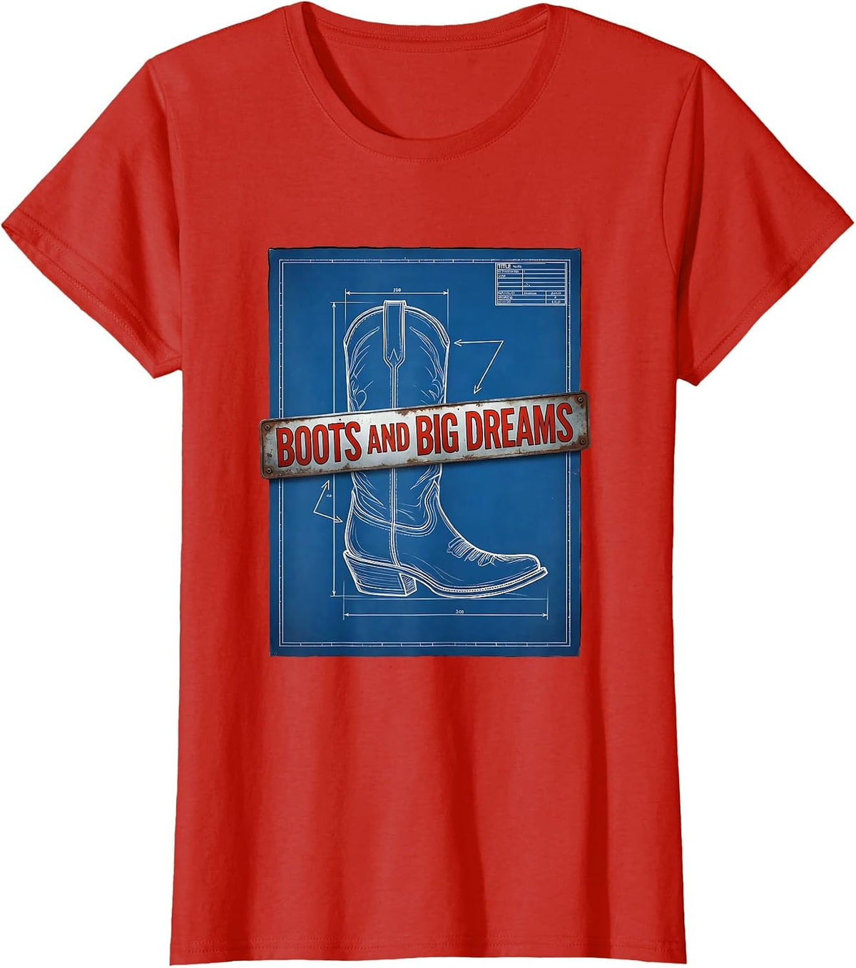 Boots and Big Dreams Western Graphic T-Shirt - Red