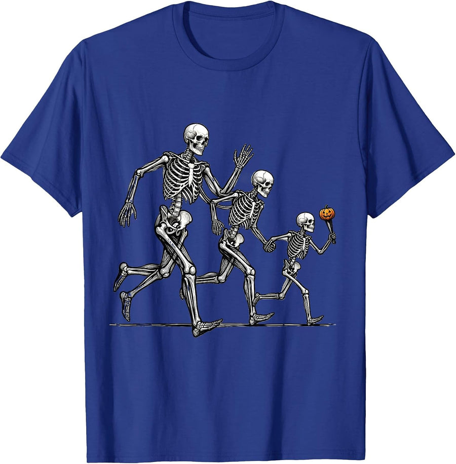 Skeleton Runners Halloween 5K Race Matching Group T-Shirt - Royal Blue
