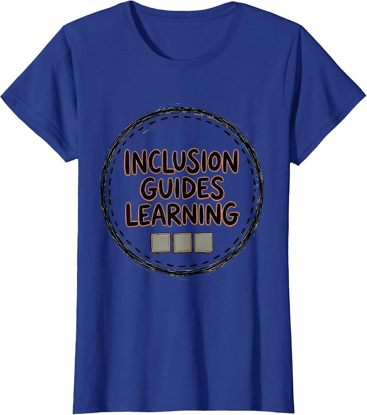 Women's Inclusion Guides Learning Hand-Sketched Special Education T-Shirt - Royal Blue