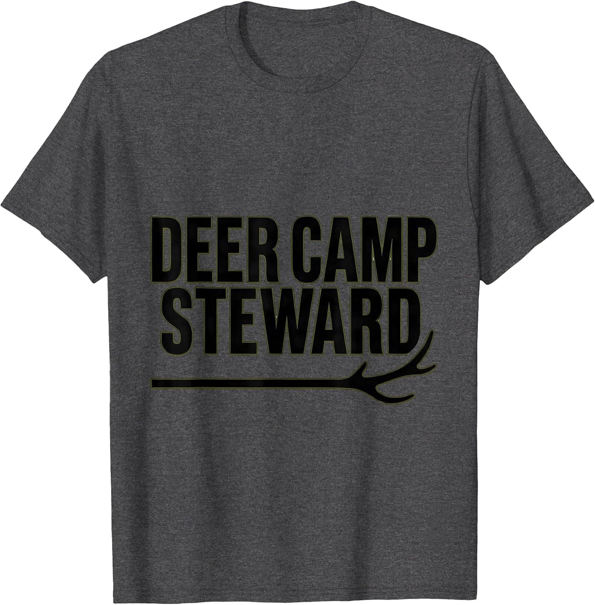 Deer Camp Steward Patriotic Camo Deer Hunting Gift Hunter T-Shirt - Dark Heather Grey