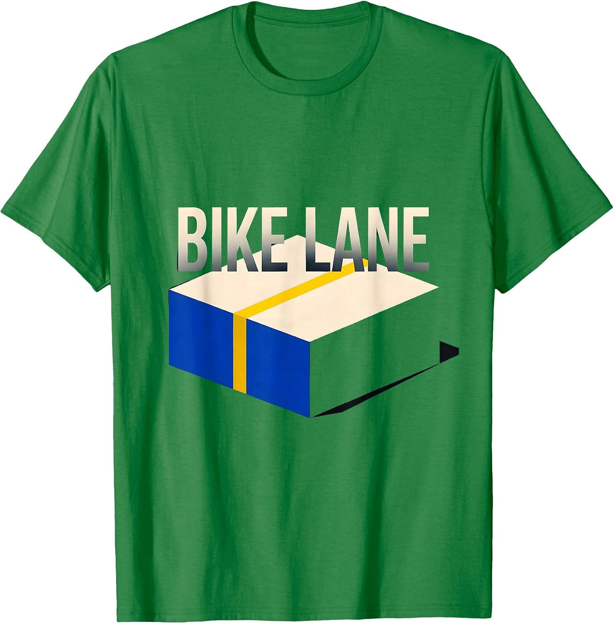 Men's BIKE LANE Isometric Vector Halloween Road Sign Costume T-Shirt - Kelly Green