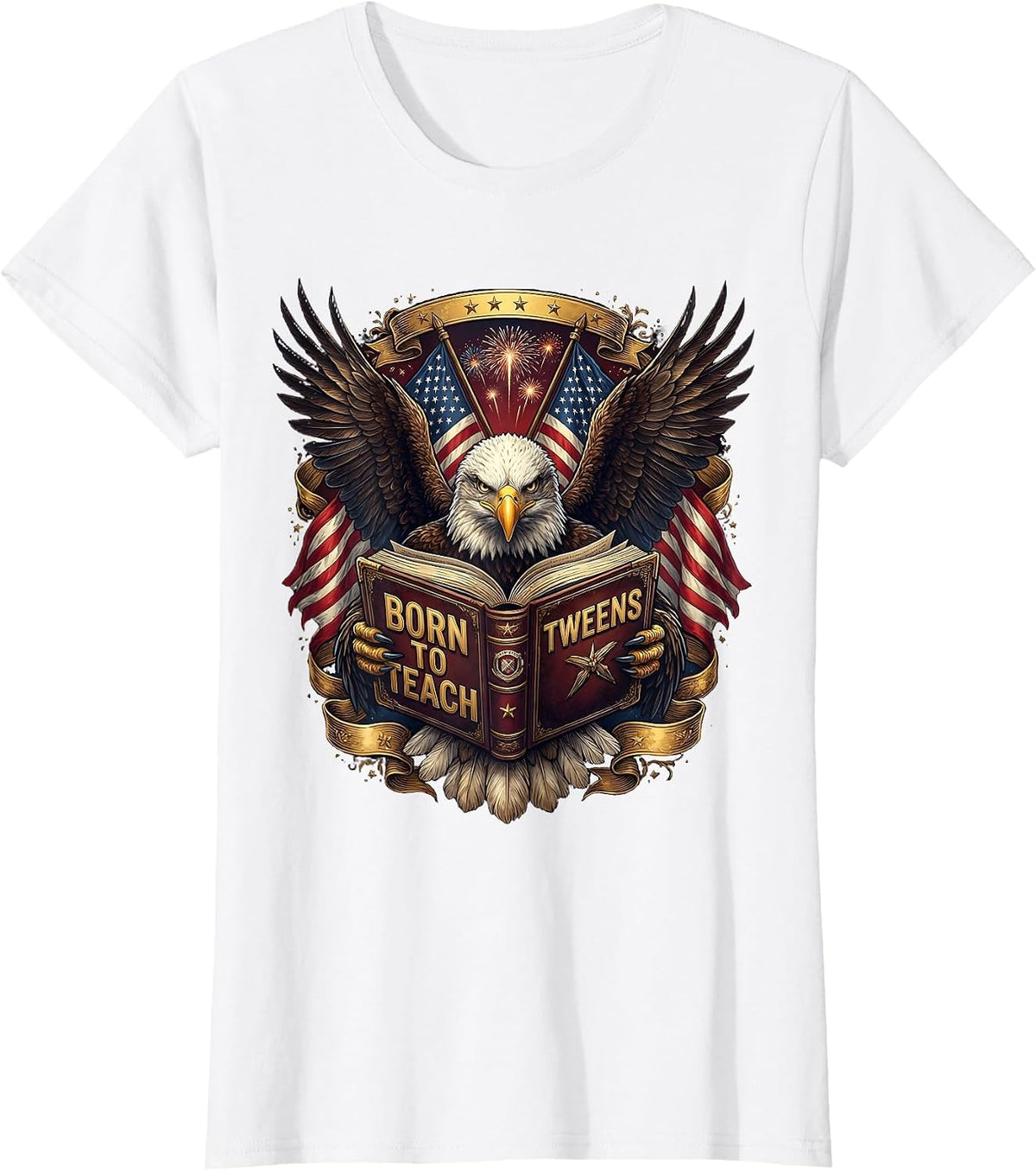 Born to Teach Tweens Middle School Teacher T-Shirt - White