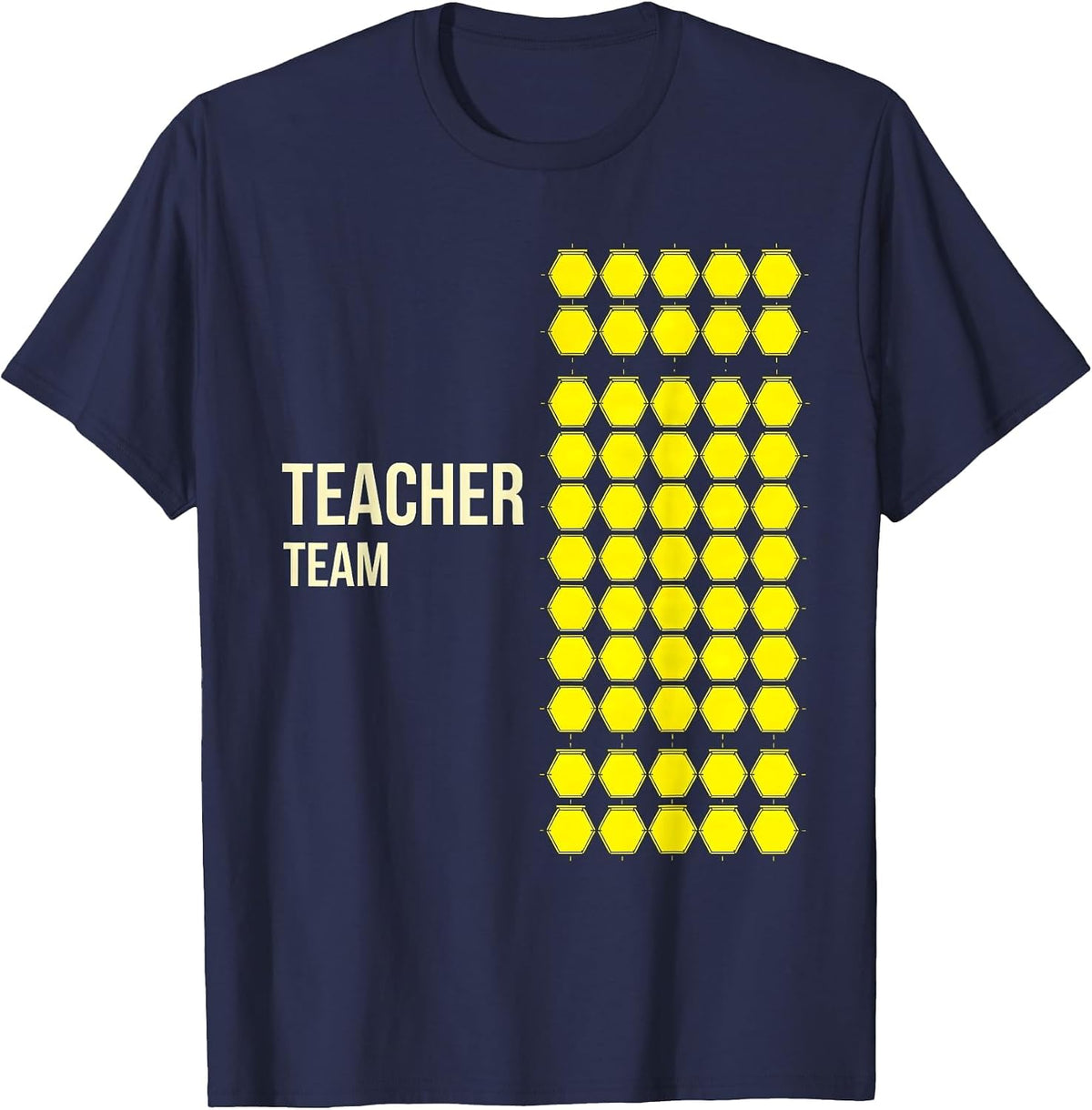 Teacher Team Minimalist School Staff Crewneck T-Shirt - Navy Blue