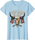 Women's Yee-Haw All Day Cowboy Western Design T-Shirt - Baby Blue