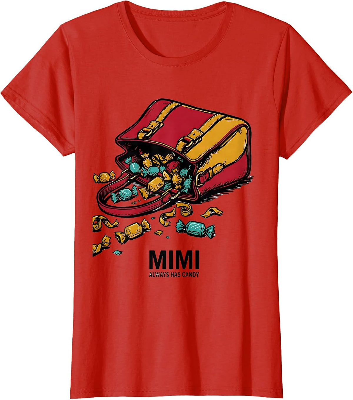 Mimi Always Has Candy Retro Groovy Mothers Day Gift T-Shirt - Red