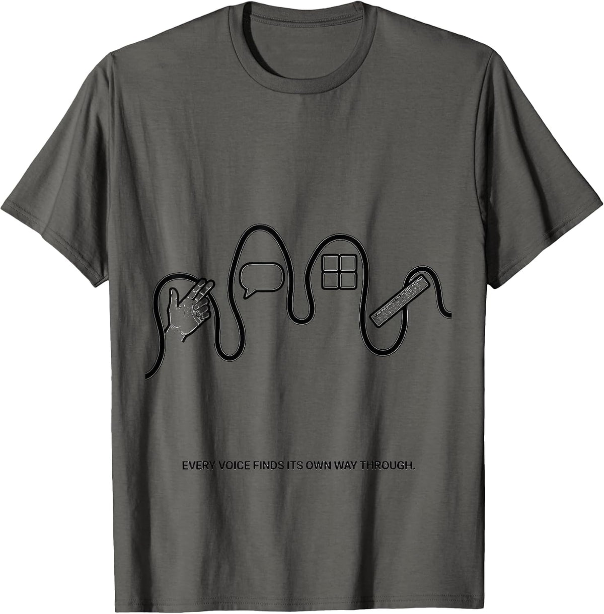 Every Voice Finds Its Own Way Through Special Education T-Shirt - Asphalt Grey