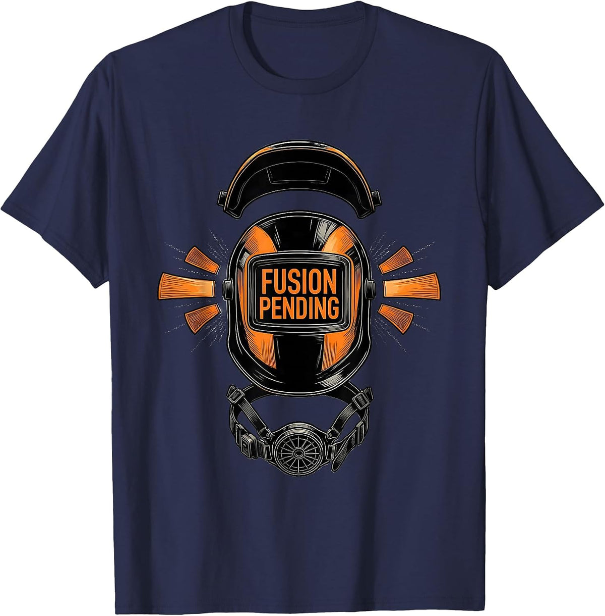 Men's Fusion Pending Exploded Welding Hood Blue Collar T-Shirt - Navy Blue