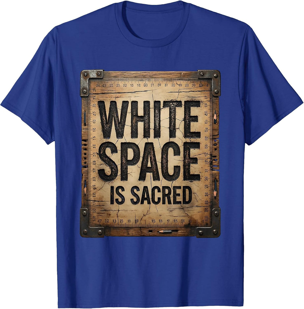 White Space Is Sacred Graphic Design T-Shirt - Royal Blue