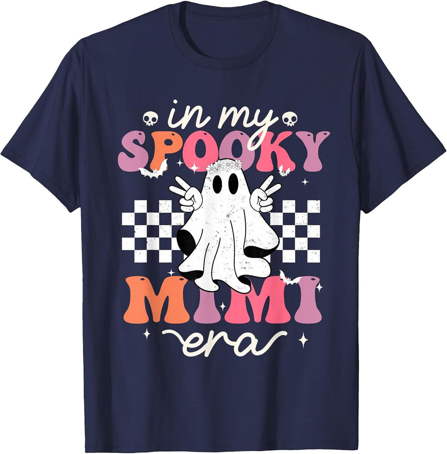 Groovy Witchy Spooky T-Shirt - Navy Blue