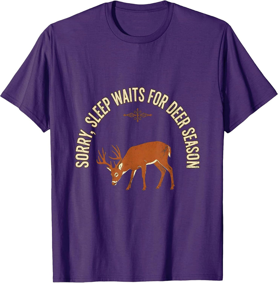 Men's Sorry Sleep Waits For Deer Season Vintage Hunting Dad Gift T-Shirt - Purple