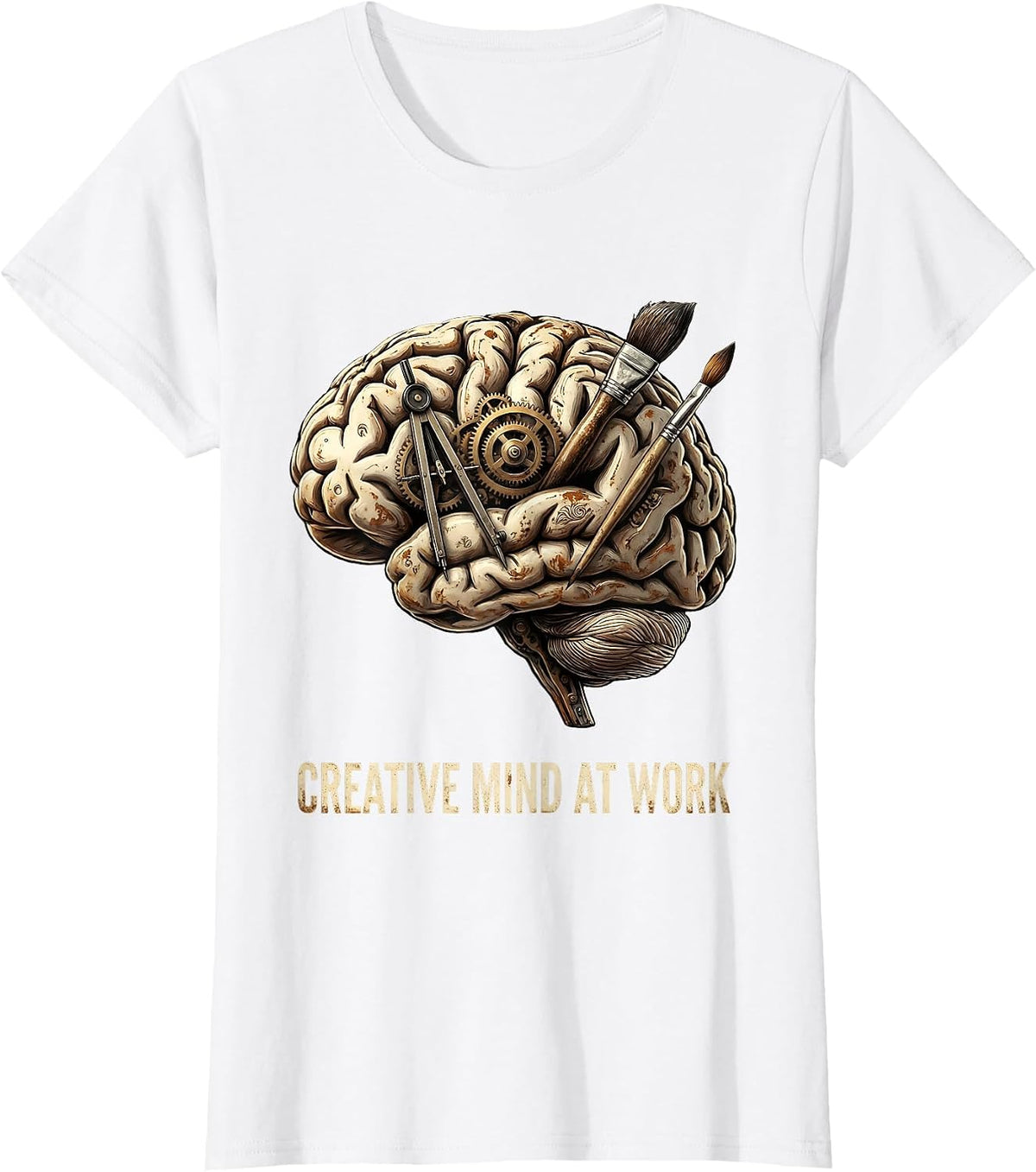 Creative Mind At Work Graphic Design T-Shirt - White