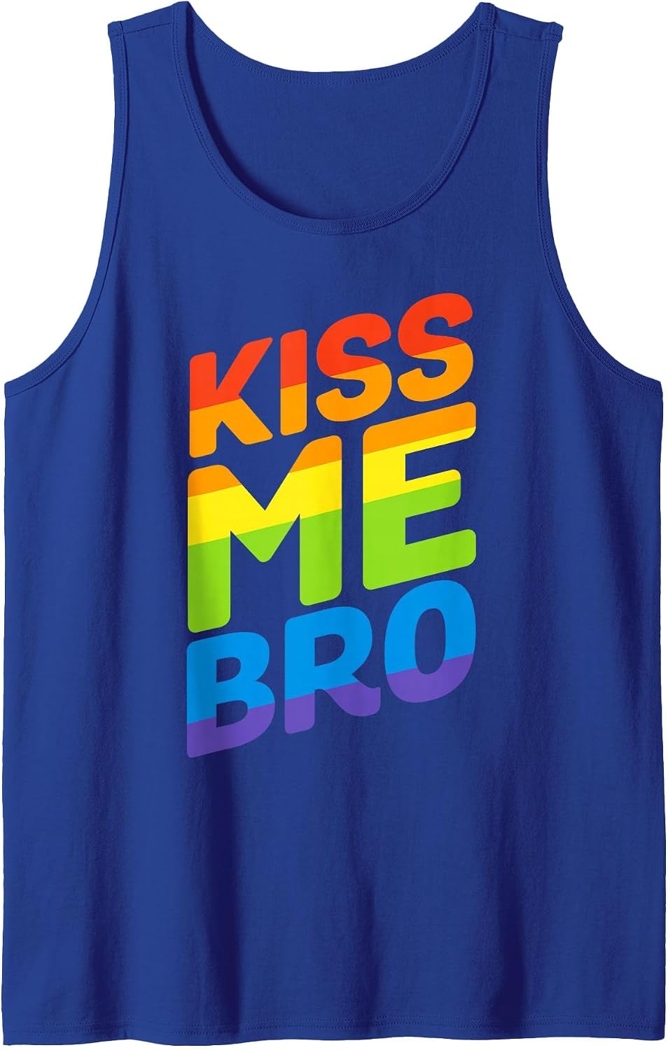 Kiss Me Bro Gay Pride LGBTQ Tank Top - Royal Blue