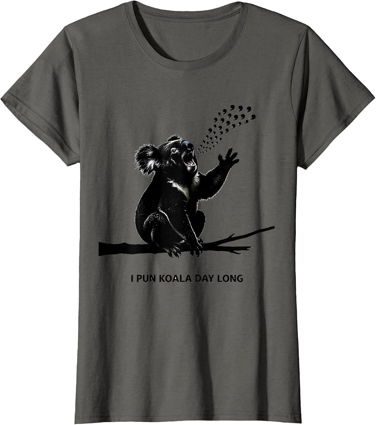 Women's I Pun Koala Day Long Funny Koala Lover Animal Puns Gift T-Shirt - Asphalt Grey