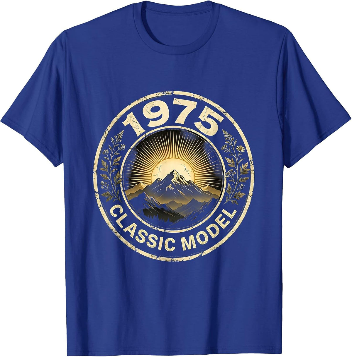 Classic 1975 Vintage Birth Year Retro Design T-Shirt - Royal Blue