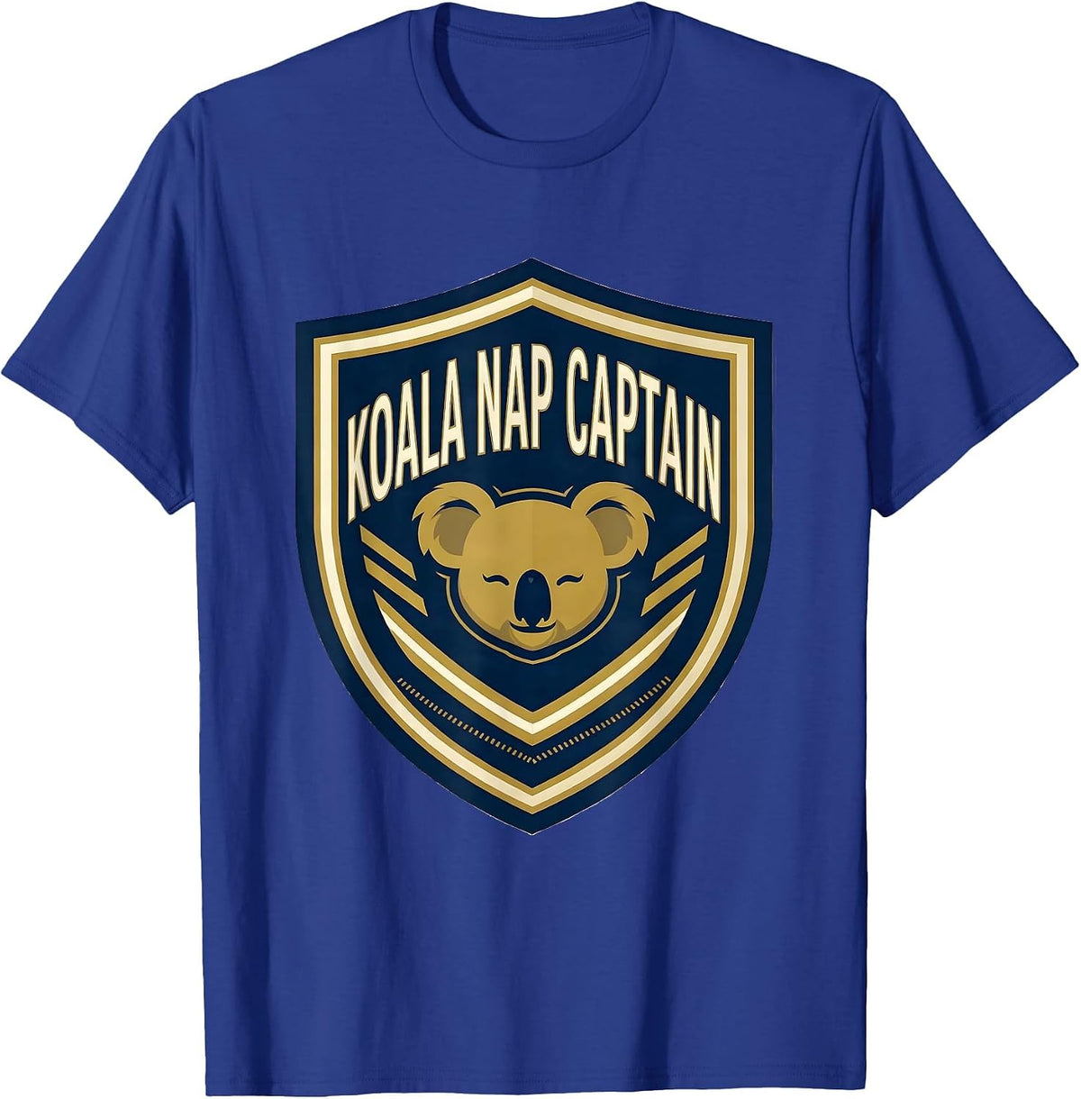 Men's Koala Nap Captain Cute Animal Sleepwear Novelty Loungewear T-Shirt - Royal Blue