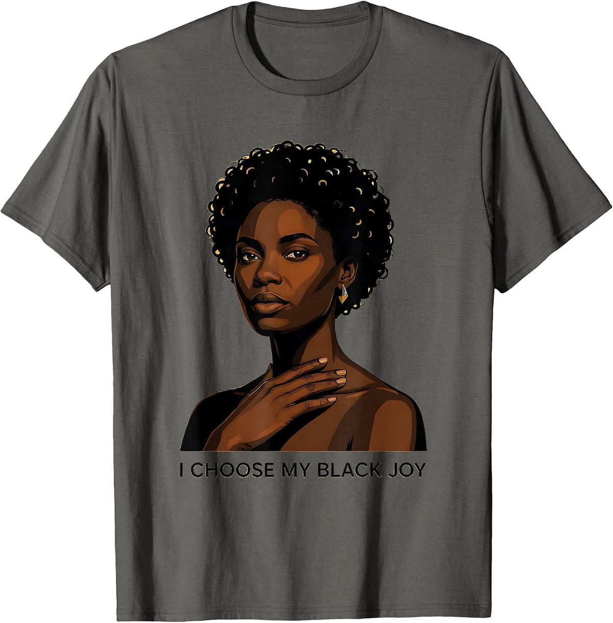 Men's I Choose My Black Joy Afro Pride Black History Month T-Shirt - Asphalt Grey