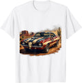 Patriotic Muscle Car Red White and Blue Design T-Shirt - White