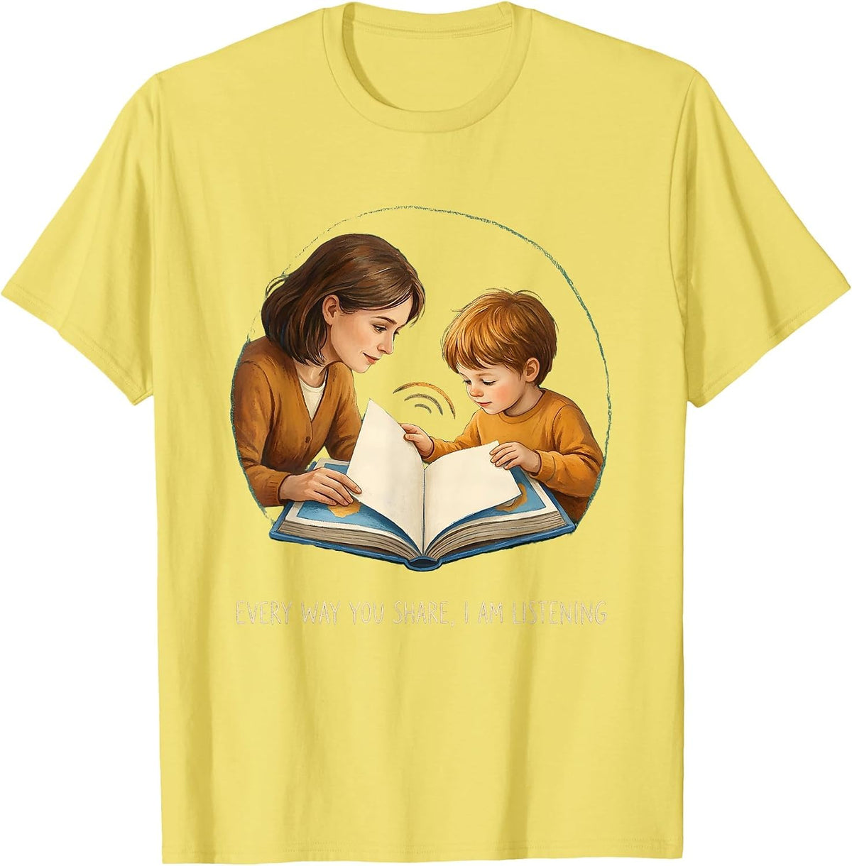 Men's Every Way You Share I Am Listening AAC SLP Speech Therapy T-Shirt - Lemon Yellow