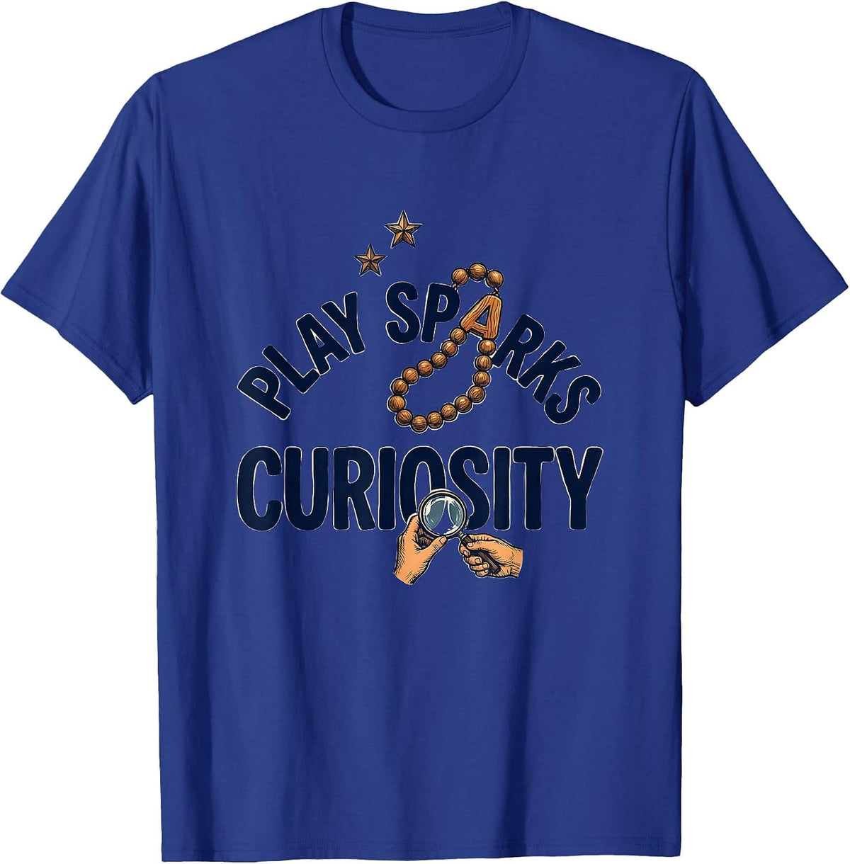 Men's Play Sparks Curiosity Funny Preschool Teacher Back To School T-Shirt - Royal Blue