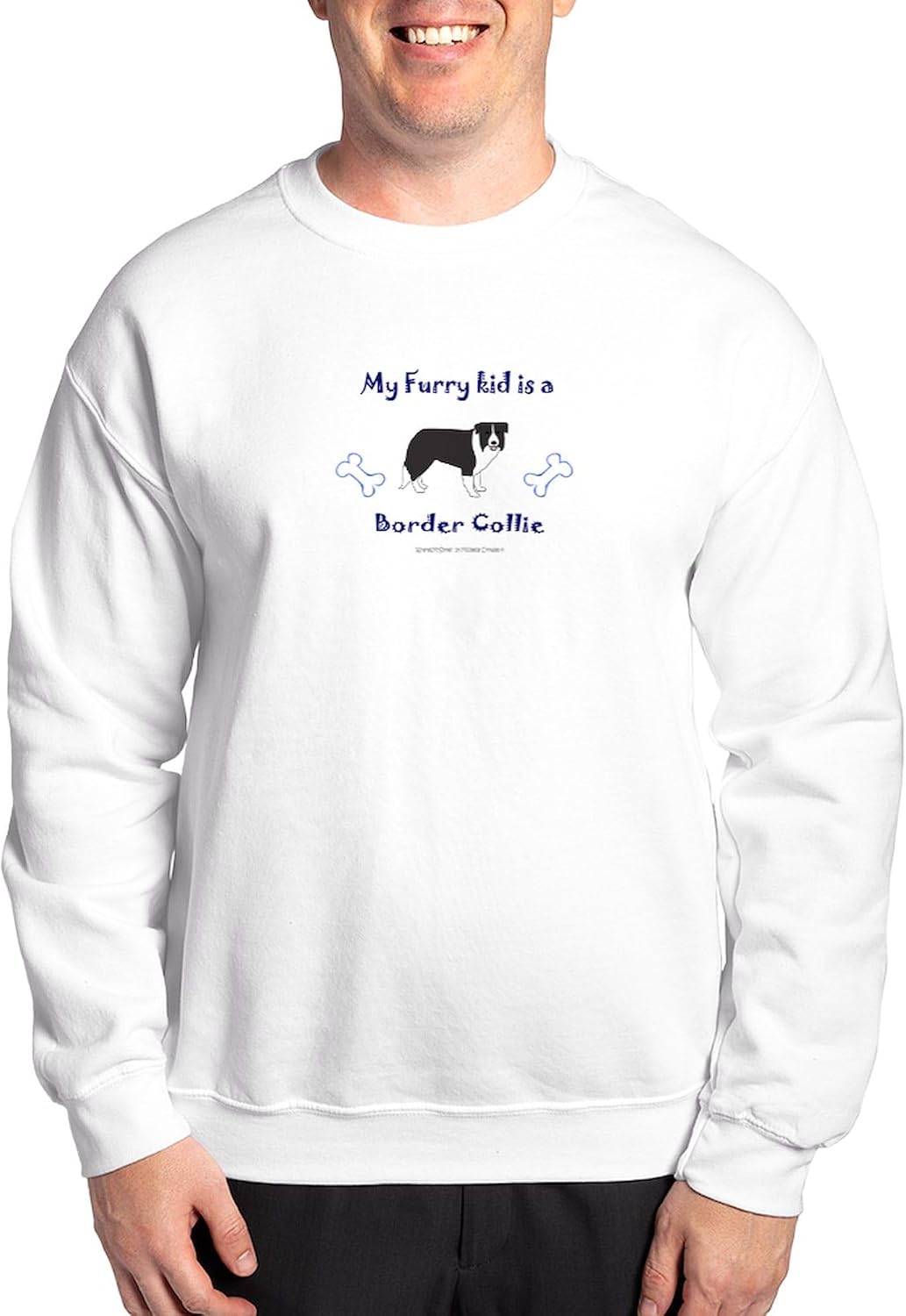 CafePress Border Collie Gifts Sweatshirt Classic Crew Neck Light Sweatshirt - White