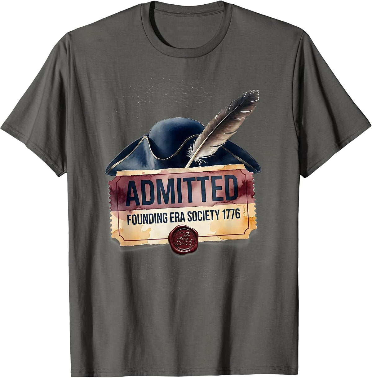 Men's Admitted Founding Era Society 1776 Funny History Teacher T-Shirt - Asphalt Grey