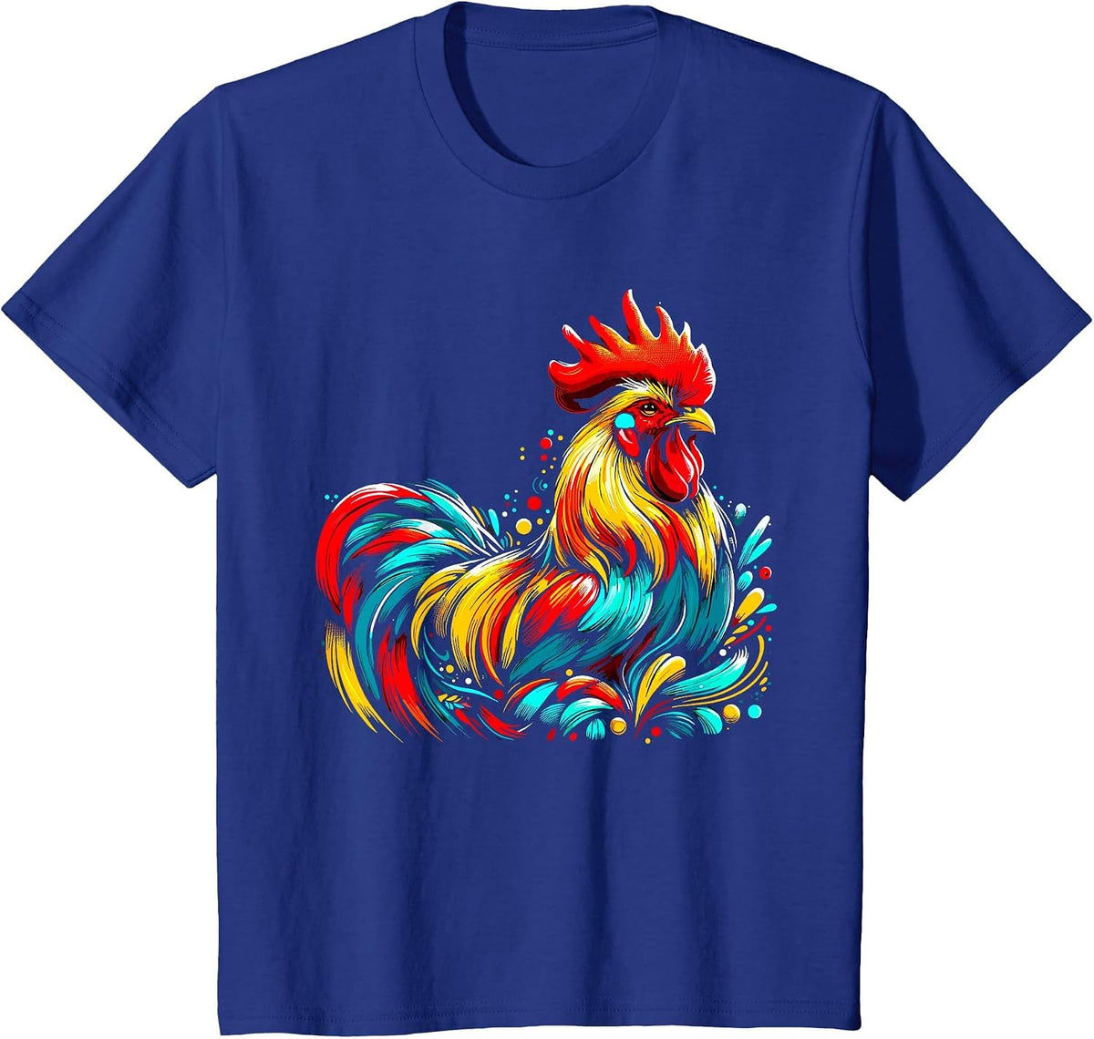 Chicken Colorful Farm Chicken T-Shirt - Royal Blue