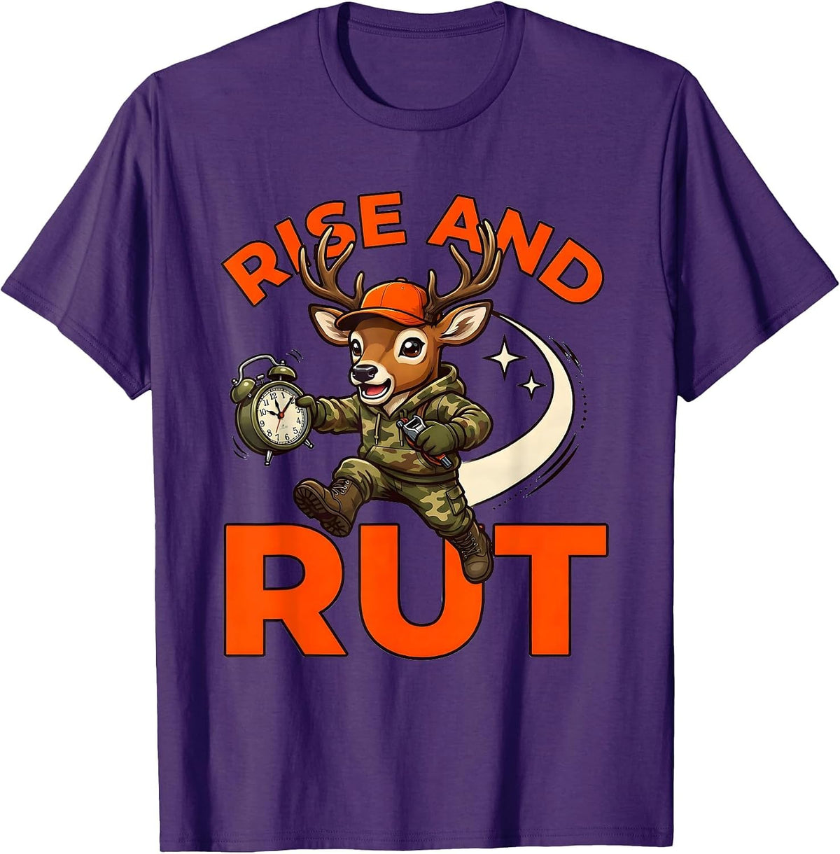 RISE AND RUT Funny Deer Hunter Hunting Season T-Shirt - Purple