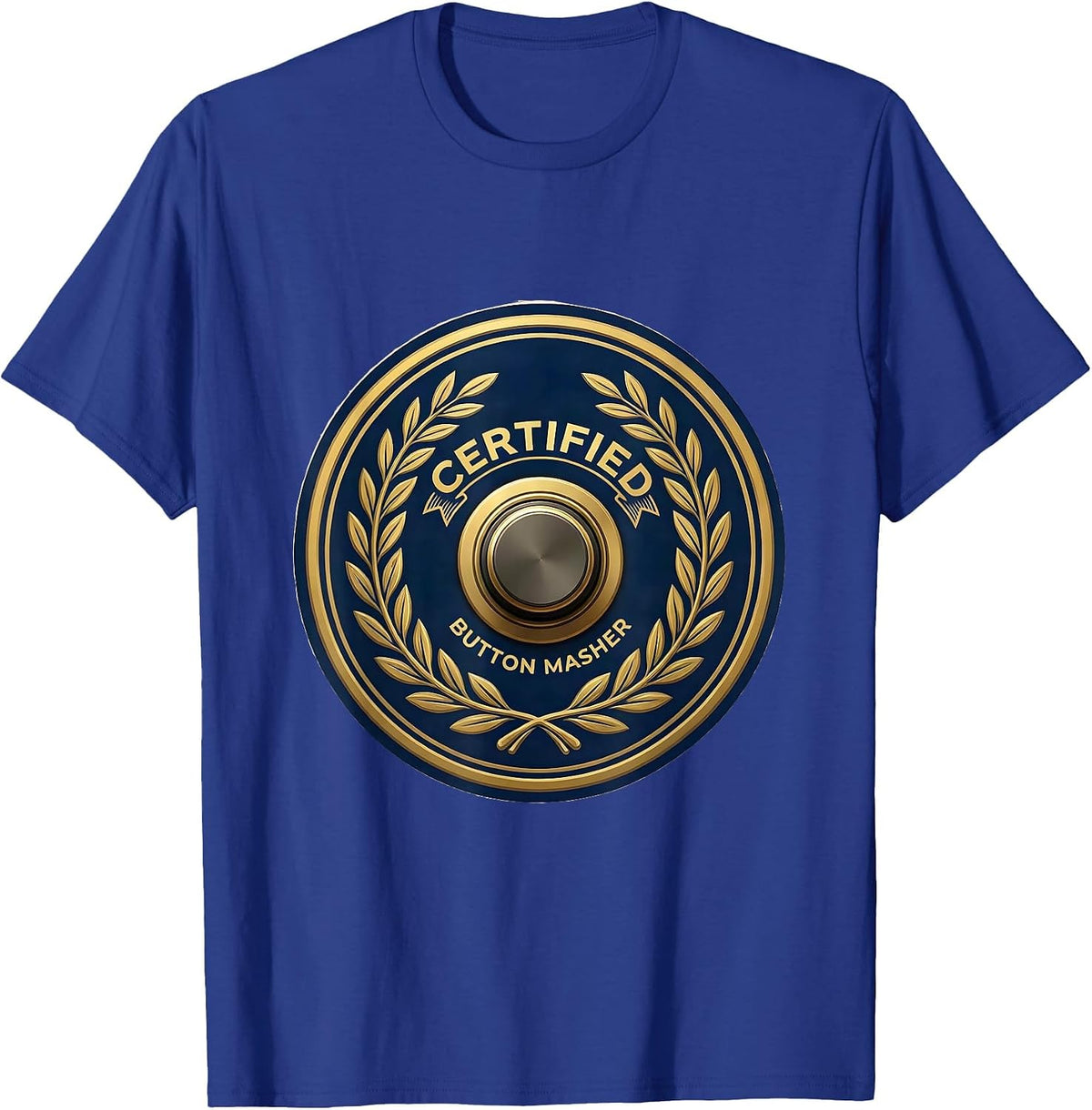 Men's Certified Button Masher Funny Speech Therapy AAC Awareness T-Shirt - Royal Blue