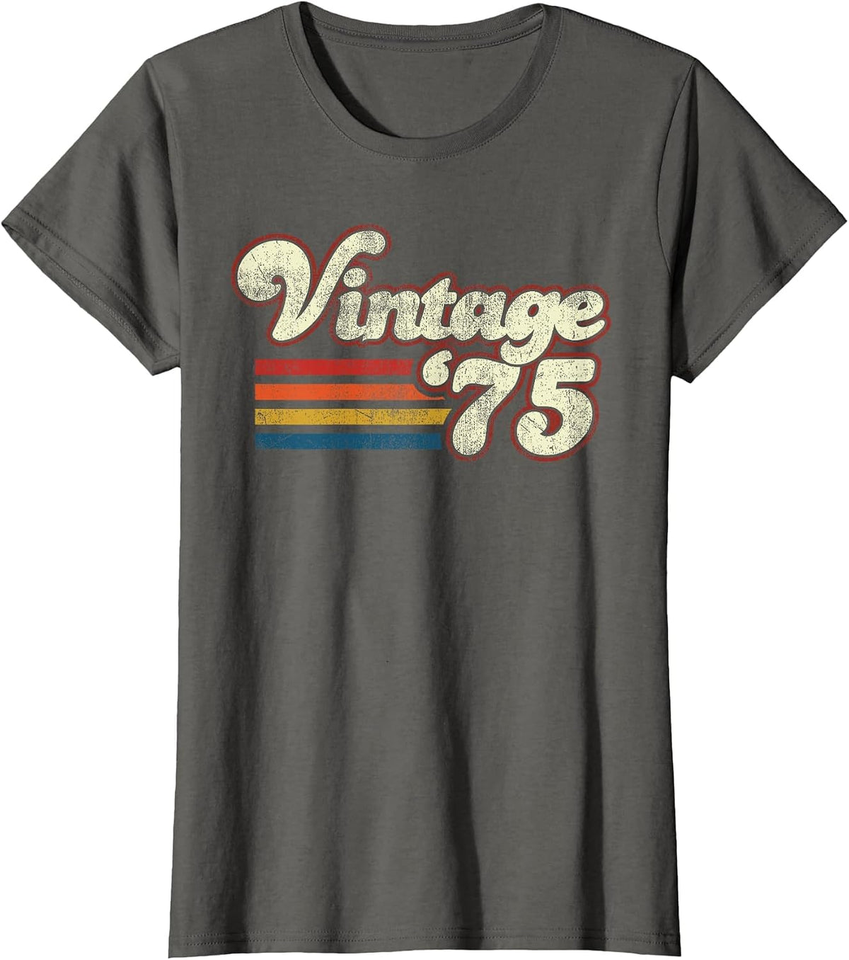 Vintage 1975 Birthday T-Shirt - Asphalt Grey