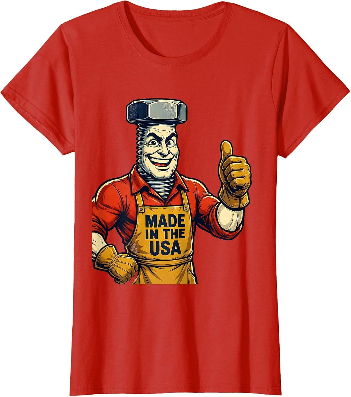 Made in the USA American Pride Graphic Design T-Shirt - Red