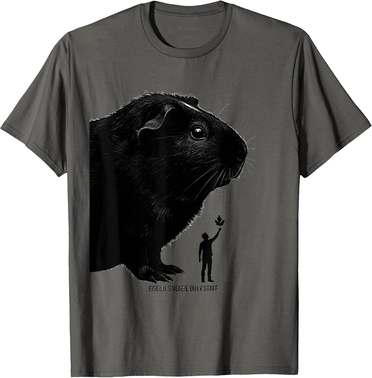 Men's Biscuit's Veggie Duty Staff Funny Guinea Pig Pet Lover Gift T-Shirt - Asphalt Grey