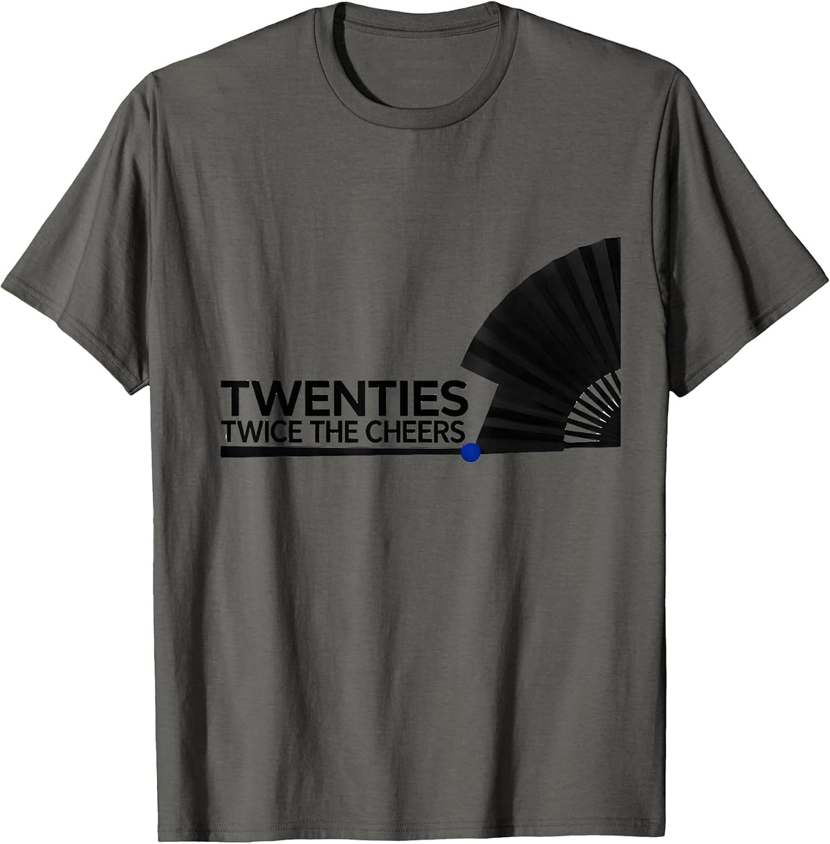 Men's Twenties Twice The Cheers Vintage 1920s Roaring Party T-Shirt - Asphalt Grey
