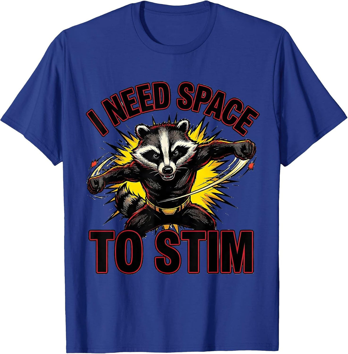 I Need Space To Stim Comic Book Autism Awareness T-Shirt - Royal Blue