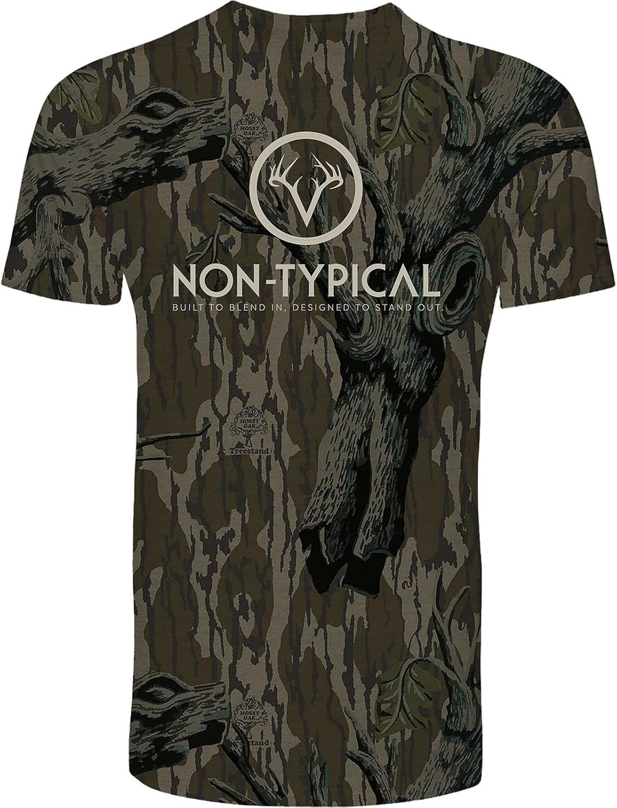 Drake Waterfowl Men's Non-Typical Logo Casual T-Shirt - Mossy Oak Original Treestand